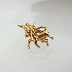 Vintage Gold Colored Dainty Unicorn Brooch Pin